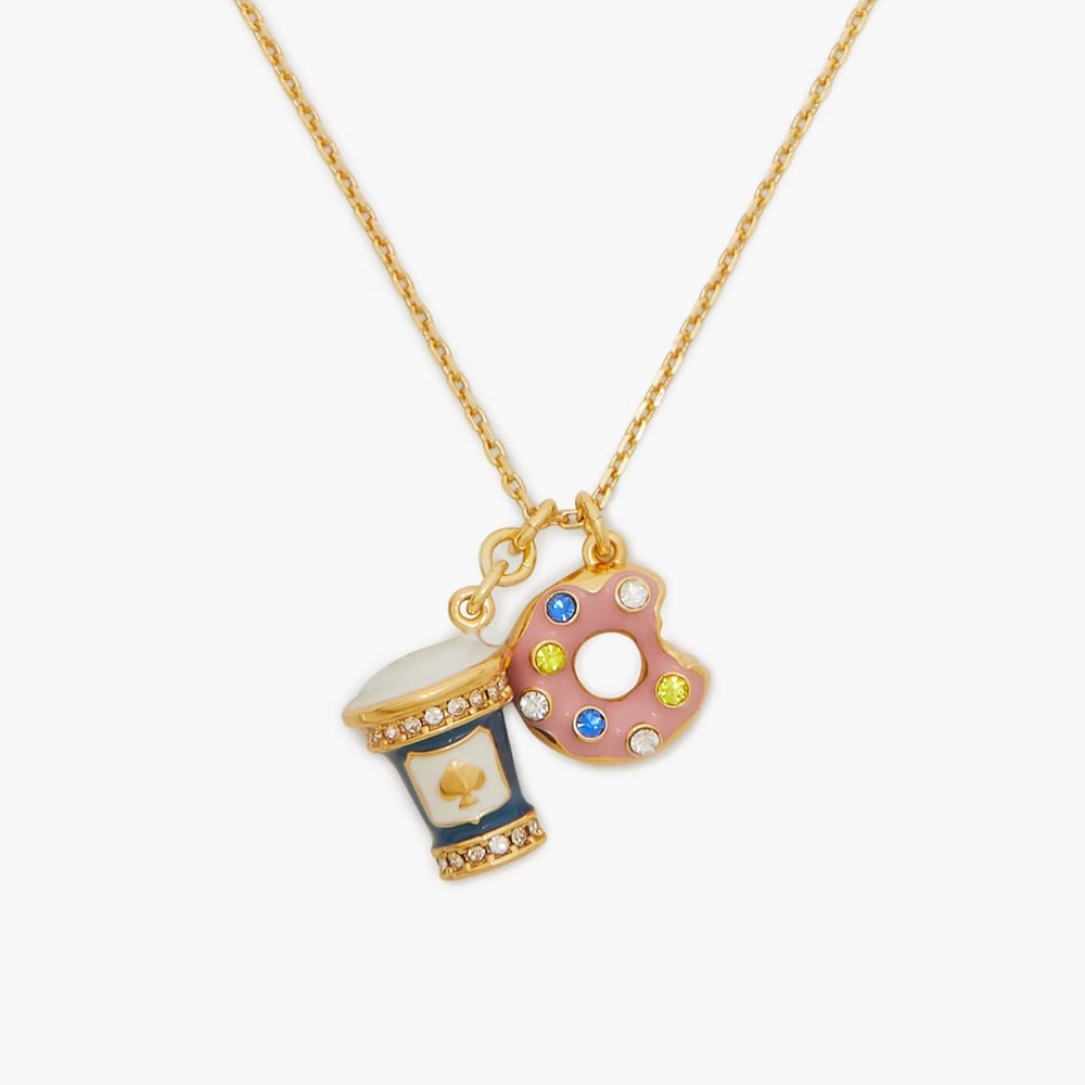 Kate Spade Coffee Break Donut Charm Pendant Necklace